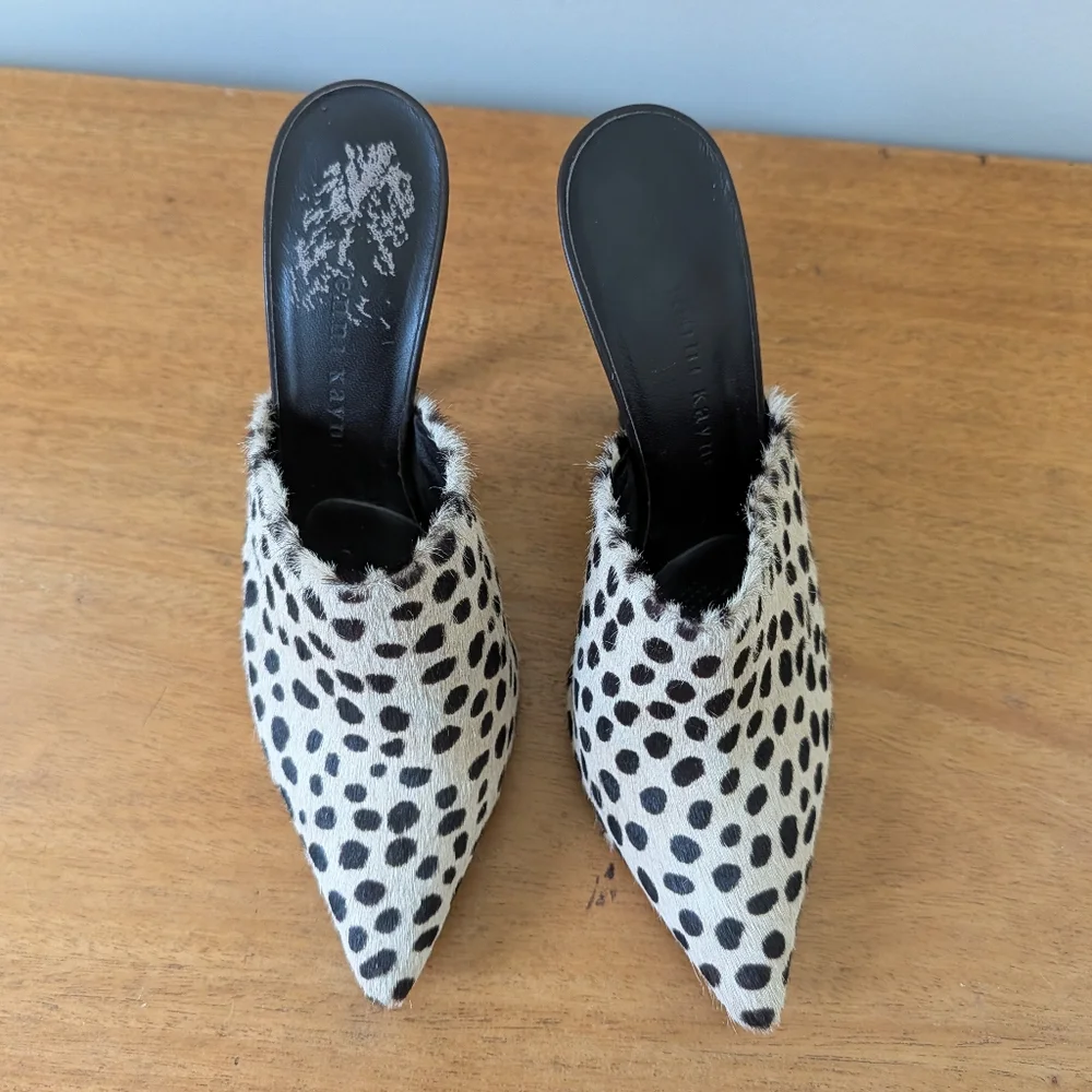 Jenni Kayne Painted‎ Pony Hair Heels Mule Slip On 37